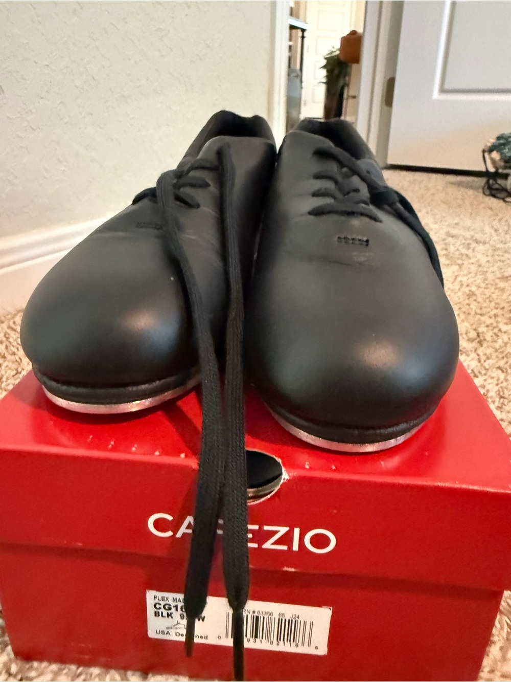 Capezio Black Lace-Up Tap Shoes
